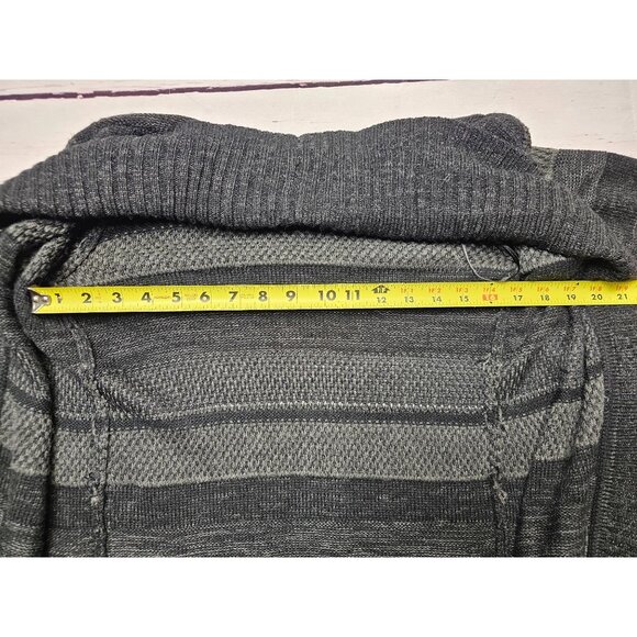 APT 9. XS BLACK GRAY STRIPED OPEN FRONT RIBBED CARDIGAN LONG TUNIC POCKET SWEATE - Picture 8 of 15